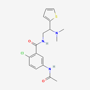 molecular formula C17H20ClN3O2S B3792901 5-(acetylamino)-2-chloro-N-[2-(dimethylamino)-2-(2-thienyl)ethyl]benzamide 