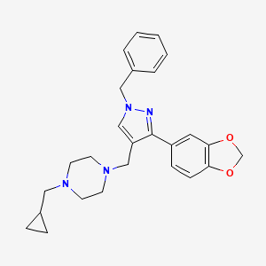 molecular formula C26H30N4O2 B3792911 1-{[3-(1,3-benzodioxol-5-yl)-1-benzyl-1H-pyrazol-4-yl]methyl}-4-(cyclopropylmethyl)piperazine 