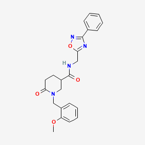 1-(2-methoxybenzyl)-6-oxo-N-[(3-phenyl-1,2,4-oxadiazol-5-yl)methyl]-3-piperidinecarboxamide