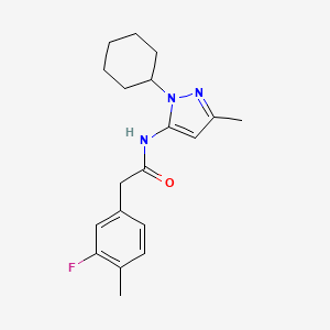 N-(1-cyclohexyl-3-methyl-1H-pyrazol-5-yl)-2-(3-fluoro-4-methylphenyl)acetamide