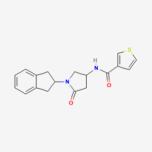 molecular formula C18H18N2O2S B3792946 N-[1-(2,3-dihydro-1H-inden-2-yl)-5-oxo-3-pyrrolidinyl]-3-thiophenecarboxamide 