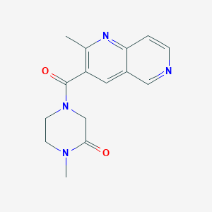 molecular formula C15H16N4O2 B3792953 1-methyl-4-[(2-methyl-1,6-naphthyridin-3-yl)carbonyl]-2-piperazinone 