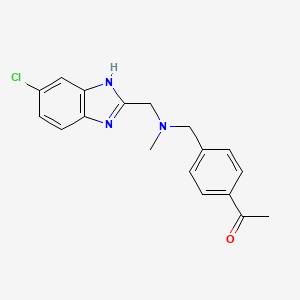 molecular formula C18H18ClN3O B3792991 1-(4-{[[(5-chloro-1H-benzimidazol-2-yl)methyl](methyl)amino]methyl}phenyl)ethanone 