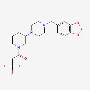 molecular formula C20H26F3N3O3 B3792998 1-(1,3-benzodioxol-5-ylmethyl)-4-[1-(3,3,3-trifluoropropanoyl)-3-piperidinyl]piperazine 