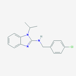 molecular formula C17H18ClN3 B379300 N-(4-chlorobenzyl)-1-isopropyl-1H-benzimidazol-2-amine 