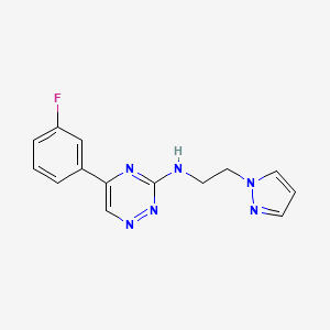 5-(3-fluorophenyl)-N-(2-pyrazol-1-ylethyl)-1,2,4-triazin-3-amine