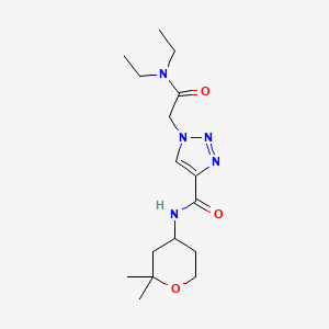 molecular formula C16H27N5O3 B3793014 1-[2-(diethylamino)-2-oxoethyl]-N-(2,2-dimethyloxan-4-yl)triazole-4-carboxamide 