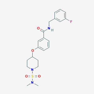 molecular formula C21H26FN3O4S B3793017 3-({1-[(dimethylamino)sulfonyl]-4-piperidinyl}oxy)-N-(3-fluorobenzyl)benzamide 