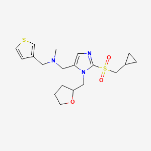 N-[[2-(cyclopropylmethylsulfonyl)-3-(oxolan-2-ylmethyl)imidazol-4-yl]methyl]-N-methyl-1-thiophen-3-ylmethanamine