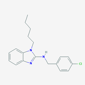 molecular formula C19H22ClN3 B379303 N-(4-chlorobenzyl)-N-(1-pentyl-1H-benzimidazol-2-yl)amine 