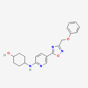 trans-4-({5-[3-(phenoxymethyl)-1,2,4-oxadiazol-5-yl]-2-pyridinyl}amino)cyclohexanol