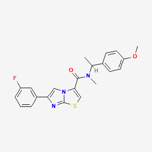 6-(3-fluorophenyl)-N-[1-(4-methoxyphenyl)ethyl]-N-methylimidazo[2,1-b][1,3]thiazole-3-carboxamide