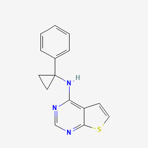 molecular formula C15H13N3S B3793093 N-(1-phenylcyclopropyl)thieno[2,3-d]pyrimidin-4-amine 