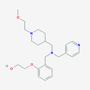 molecular formula C24H35N3O3 B3793182 2-[2-[[[1-(2-methoxyethyl)piperidin-4-yl]methyl-(pyridin-4-ylmethyl)amino]methyl]phenoxy]ethanol 