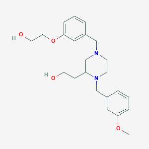 molecular formula C23H32N2O4 B3793185 2-[4-[3-(2-hydroxyethoxy)benzyl]-1-(3-methoxybenzyl)-2-piperazinyl]ethanol 