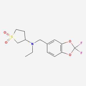 molecular formula C14H17F2NO4S B3793202 N-[(2,2-difluoro-1,3-benzodioxol-5-yl)methyl]-N-ethyltetrahydrothiophen-3-amine 1,1-dioxide 