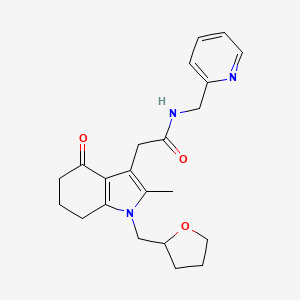 2-[2-methyl-4-oxo-1-(tetrahydro-2-furanylmethyl)-4,5,6,7-tetrahydro-1H-indol-3-yl]-N-(2-pyridinylmethyl)acetamide