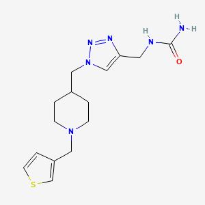 molecular formula C15H22N6OS B3793209 N-[(1-{[1-(3-thienylmethyl)-4-piperidinyl]methyl}-1H-1,2,3-triazol-4-yl)methyl]urea trifluoroacetate 