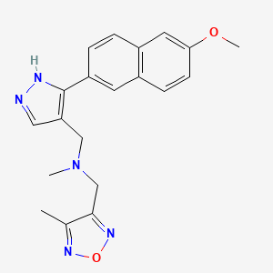 1-[3-(6-methoxy-2-naphthyl)-1H-pyrazol-4-yl]-N-methyl-N-[(4-methyl-1,2,5-oxadiazol-3-yl)methyl]methanamine