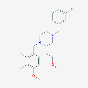 molecular formula C23H31FN2O2 B3793245 2-[4-(3-fluorobenzyl)-1-(4-methoxy-2,3-dimethylbenzyl)-2-piperazinyl]ethanol 