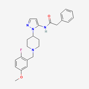 molecular formula C24H27FN4O2 B3793259 N-{1-[1-(2-fluoro-5-methoxybenzyl)-4-piperidinyl]-1H-pyrazol-5-yl}-2-phenylacetamide 