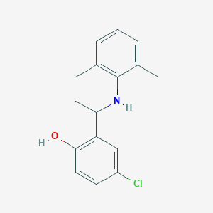 molecular formula C16H18ClNO B379326 4-Chloro-2-[1-(2,6-dimethylanilino)ethyl]phenol 
