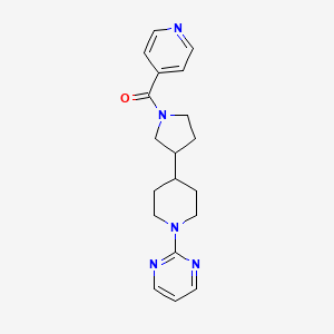 molecular formula C19H23N5O B3793262 Pyridin-4-yl-[3-(1-pyrimidin-2-ylpiperidin-4-yl)pyrrolidin-1-yl]methanone 