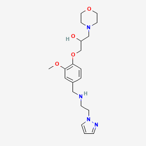 molecular formula C20H30N4O4 B3793267 1-[2-Methoxy-4-[(2-pyrazol-1-ylethylamino)methyl]phenoxy]-3-morpholin-4-ylpropan-2-ol 