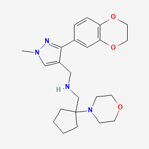 1-[3-(2,3-dihydro-1,4-benzodioxin-6-yl)-1-methyl-1H-pyrazol-4-yl]-N-{[1-(4-morpholinyl)cyclopentyl]methyl}methanamine