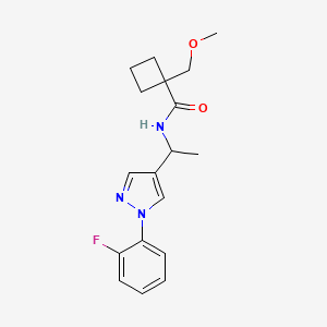 N-{1-[1-(2-fluorophenyl)-1H-pyrazol-4-yl]ethyl}-1-(methoxymethyl)cyclobutanecarboxamide