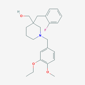 molecular formula C23H30FNO3 B3793301 [1-(3-ethoxy-4-methoxybenzyl)-3-(2-fluorobenzyl)-3-piperidinyl]methanol 