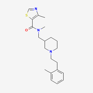 molecular formula C21H29N3OS B3793307 N,4-dimethyl-N-({1-[2-(2-methylphenyl)ethyl]-3-piperidinyl}methyl)-1,3-thiazole-5-carboxamide 