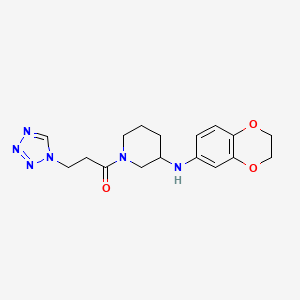 molecular formula C17H22N6O3 B3793311 N-(2,3-dihydro-1,4-benzodioxin-6-yl)-1-[3-(1H-tetrazol-1-yl)propanoyl]-3-piperidinamine 