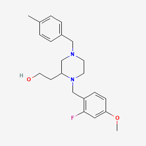 molecular formula C22H29FN2O2 B3793315 2-[1-(2-fluoro-4-methoxybenzyl)-4-(4-methylbenzyl)-2-piperazinyl]ethanol 