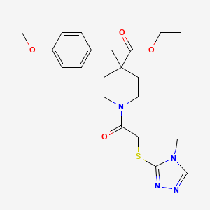 ethyl 4-(4-methoxybenzyl)-1-{[(4-methyl-4H-1,2,4-triazol-3-yl)thio]acetyl}-4-piperidinecarboxylate