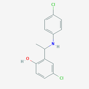 molecular formula C14H13Cl2NO B379333 4-Chloro-2-[1-(4-chloroanilino)ethyl]phenol 