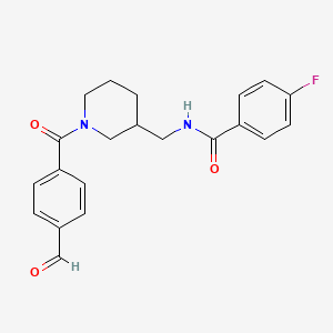 4-fluoro-N-{[1-(4-formylbenzoyl)-3-piperidinyl]methyl}benzamide