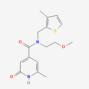 molecular formula C16H20N2O3S B3793378 N-(2-methoxyethyl)-6-methyl-N-[(3-methyl-2-thienyl)methyl]-2-oxo-1,2-dihydropyridine-4-carboxamide 