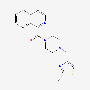 molecular formula C19H20N4OS B3793380 Isoquinolin-1-yl-[4-[(2-methyl-1,3-thiazol-4-yl)methyl]piperazin-1-yl]methanone 