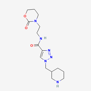 molecular formula C15H24N6O3 B3793383 N-[2-(2-oxo-1,3-oxazinan-3-yl)ethyl]-1-(piperidin-3-ylmethyl)-1H-1,2,3-triazole-4-carboxamide 