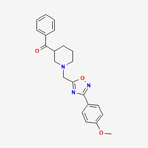 molecular formula C22H23N3O3 B3793386 (1-{[3-(4-methoxyphenyl)-1,2,4-oxadiazol-5-yl]methyl}-3-piperidinyl)(phenyl)methanone 