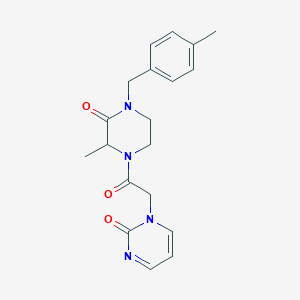 molecular formula C19H22N4O3 B3793387 1-{2-[2-methyl-4-(4-methylbenzyl)-3-oxopiperazin-1-yl]-2-oxoethyl}pyrimidin-2(1H)-one 