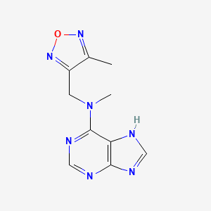 molecular formula C10H11N7O B3793388 N-methyl-N-[(4-methyl-1,2,5-oxadiazol-3-yl)methyl]-9H-purin-6-amine 