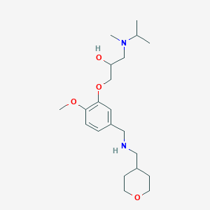 molecular formula C21H36N2O4 B3793417 1-[2-Methoxy-5-[(oxan-4-ylmethylamino)methyl]phenoxy]-3-[methyl(propan-2-yl)amino]propan-2-ol 