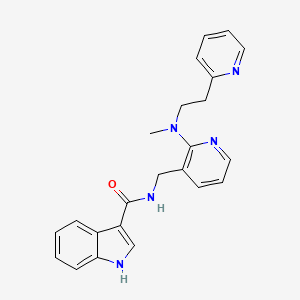 molecular formula C23H23N5O B3793418 N-({2-[methyl(2-pyridin-2-ylethyl)amino]pyridin-3-yl}methyl)-1H-indole-3-carboxamide 