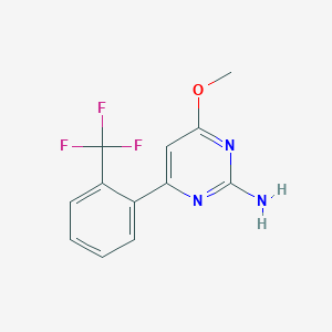 molecular formula C12H10F3N3O B3793419 4-methoxy-6-[2-(trifluoromethyl)phenyl]-2-pyrimidinamine 