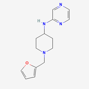 molecular formula C14H18N4O B3793438 N-[1-(furan-2-ylmethyl)piperidin-4-yl]pyrazin-2-amine 