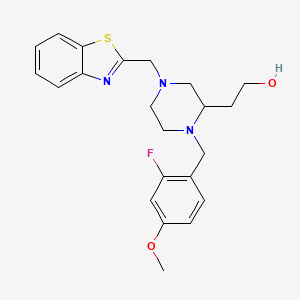 2-[4-(1,3-benzothiazol-2-ylmethyl)-1-(2-fluoro-4-methoxybenzyl)-2-piperazinyl]ethanol