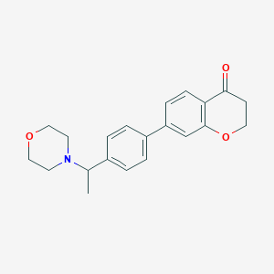 molecular formula C21H23NO3 B3793448 7-[4-(1-morpholin-4-ylethyl)phenyl]-2,3-dihydro-4H-chromen-4-one 