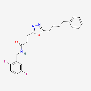 N-(2,5-difluorobenzyl)-3-[5-(4-phenylbutyl)-1,3,4-oxadiazol-2-yl]propanamide